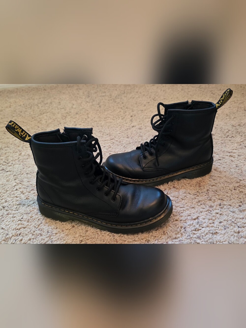 Dr. Martens 1460J Youth Softy T Leather Lace Up Boots Size 4
